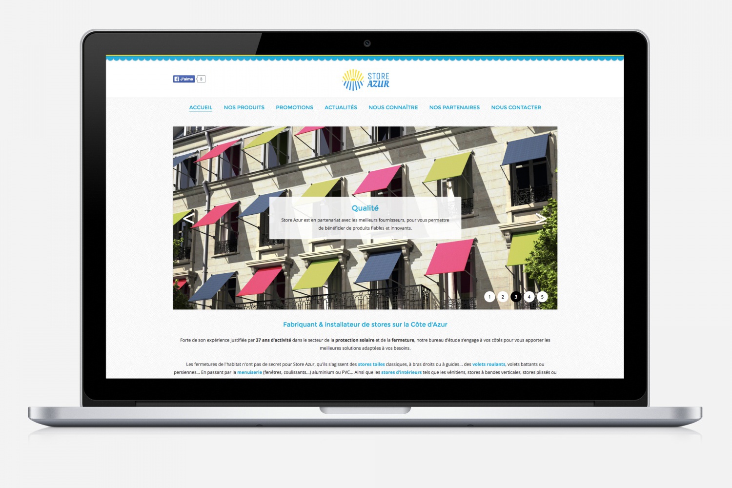Site internet de Store Azur - Accueil