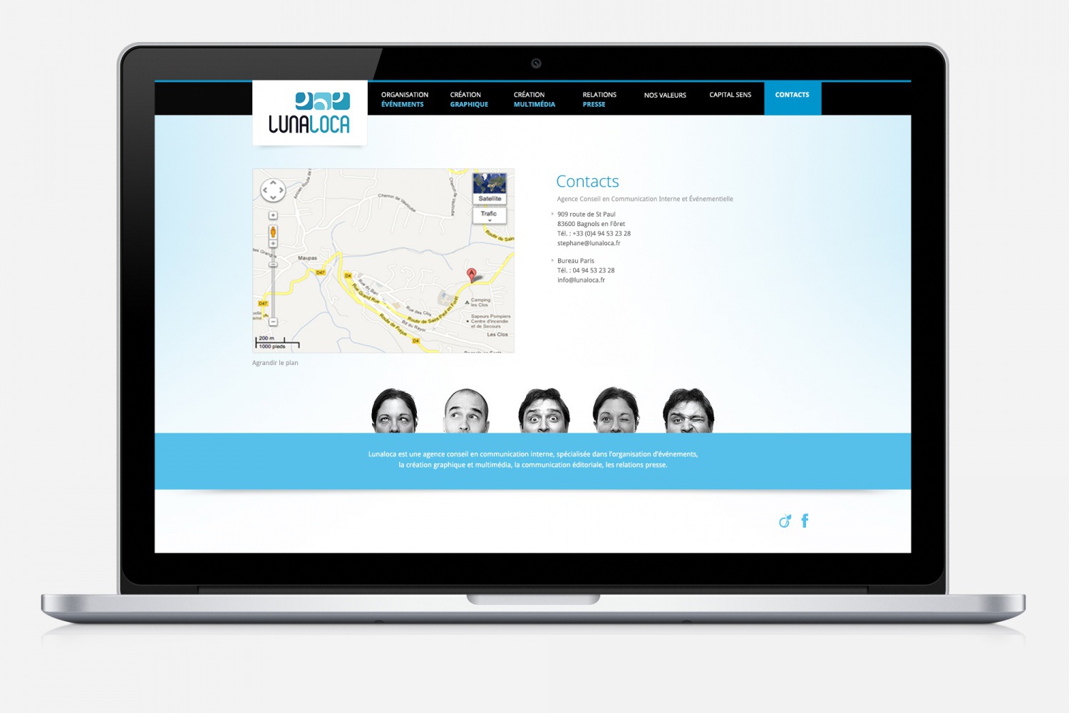 Site internet - Luna loca - Contacts