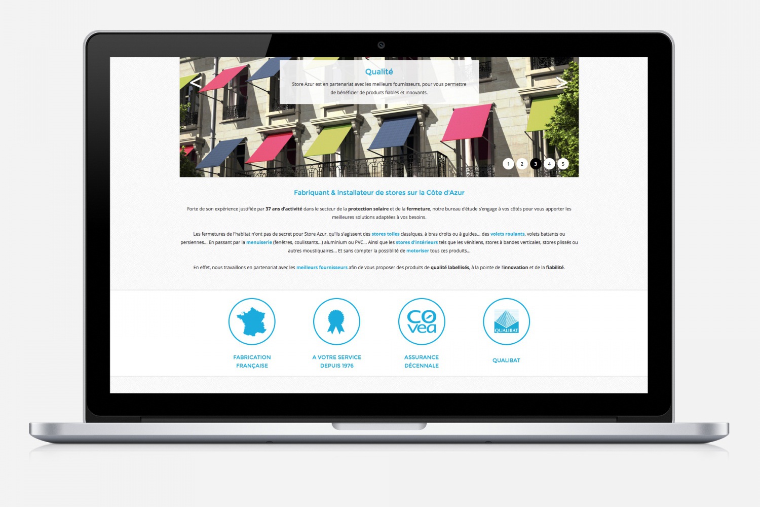 Site internet de Store Azur - Accueil