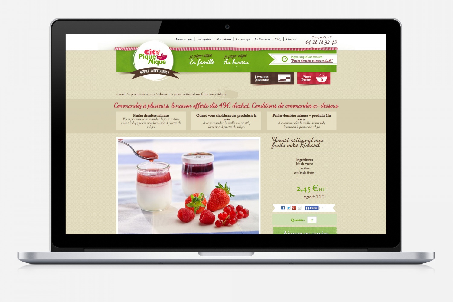 Site internet de City Pique Nique - Fiche produit